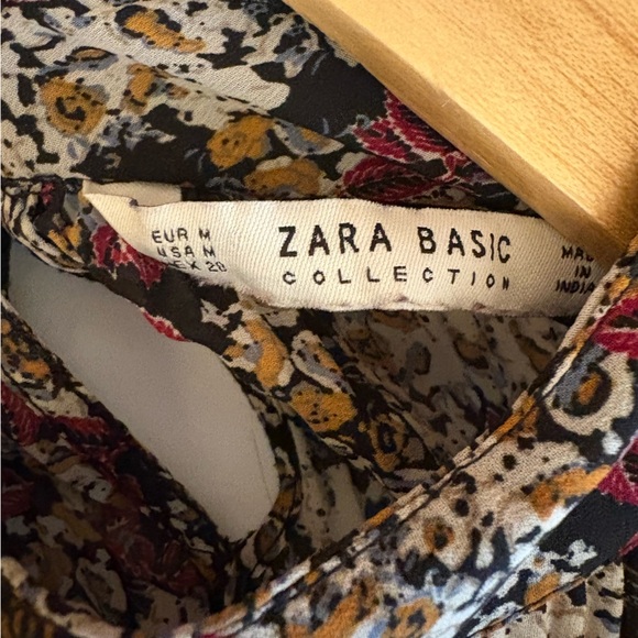 Zara basic dress size M fine pleated chiffon flare sleeve mini - Picture 6 of 12